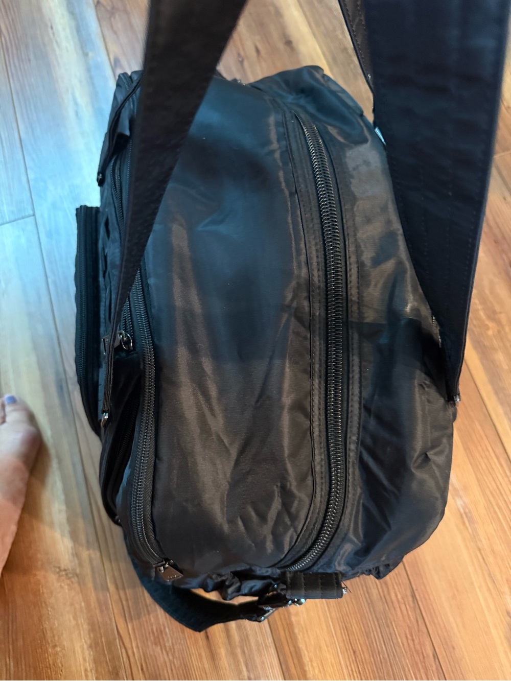 lug Quilted Black Travel Tote with Front Pocket - Picture 4 of 5